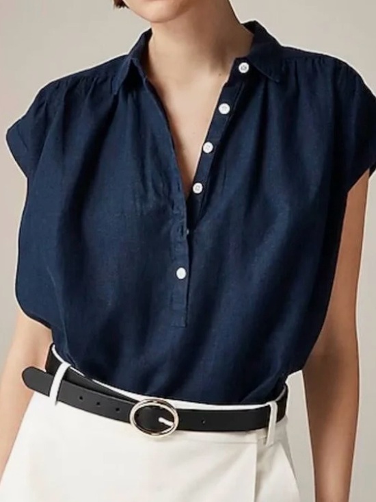 J. Crew Tops - J.Crew Women's Capitaine Shirt in Baird McNutt Irish linen